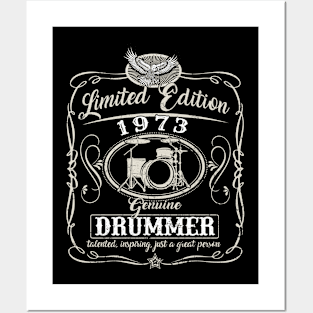 Vintage 1973 Drummer Birthday Musician Limited edition 1973 Posters and Art